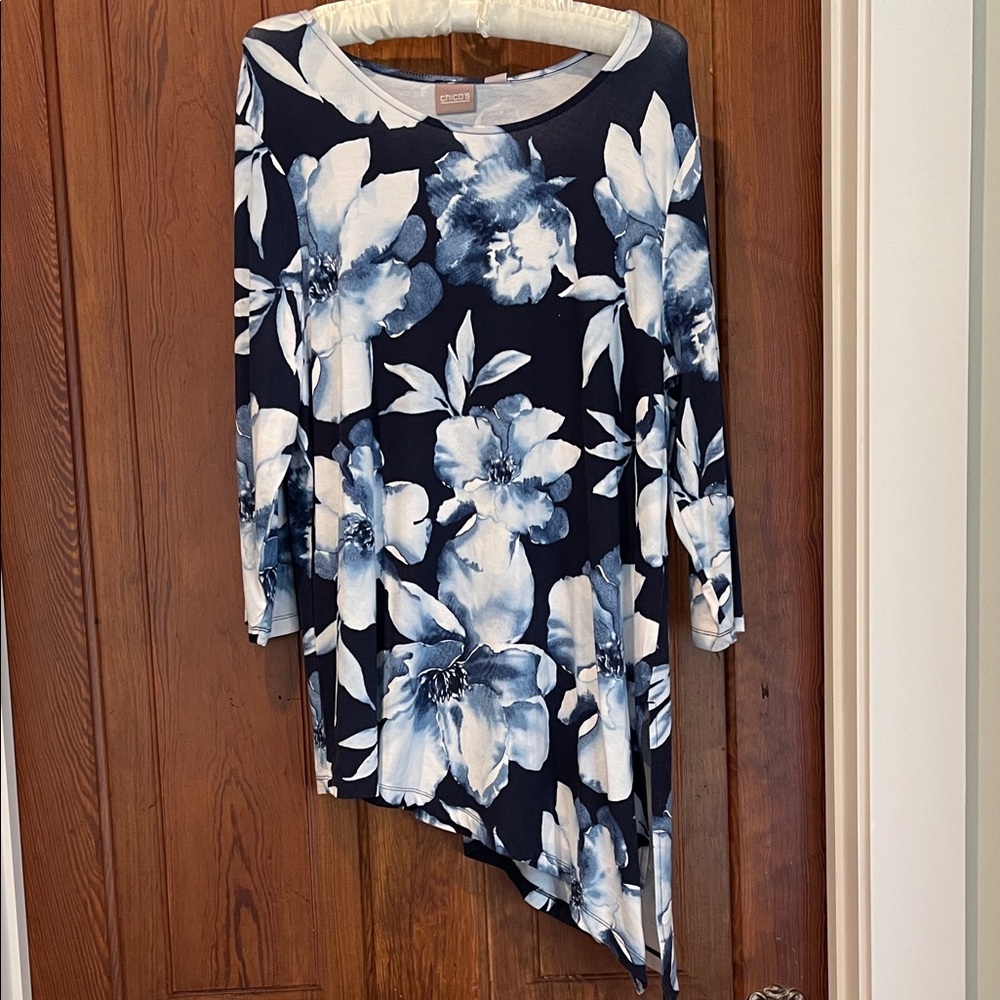 Chico's Blue and White Top